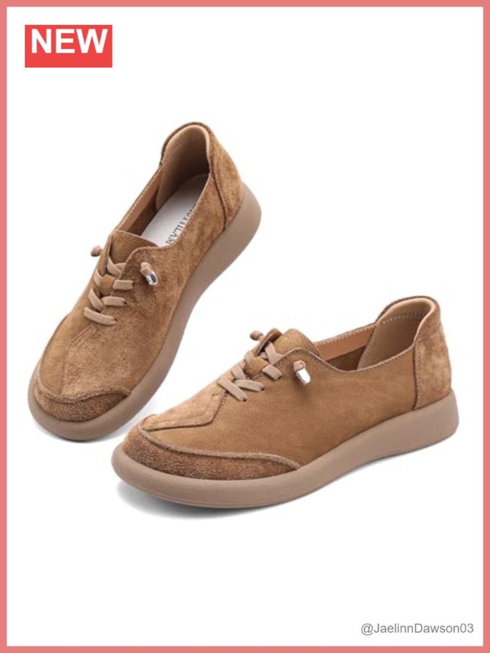 Women's Leather Loafers Slip On Lace Up Walking Shoes Cushioned Breathable